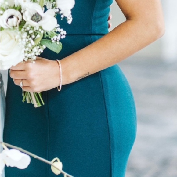 Jenny Yoo “Taryn” floor length gown in “Caspian Sea” color. - Picture 9 of 15